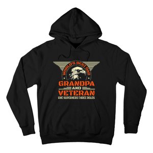 World's Best Dad Grandpa And Veteran Father's Day Superhero Hoodie