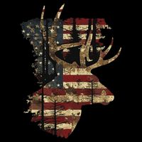 Whitetail Buck Deer Hunting Usa American Flag T-Shirt