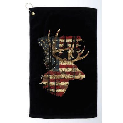 Whitetail Buck Deer Hunting Usa American Flag Golf Towel