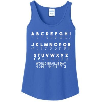 World Braille Day Blind Awareness Solidarity Ladies Essential Tank