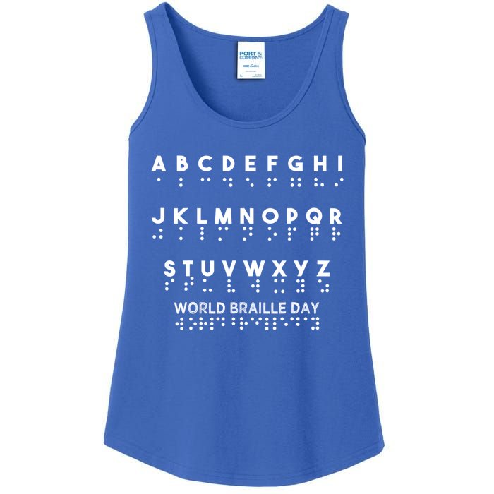 World Braille Day Blind Awareness Solidarity Ladies Essential Tank