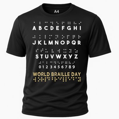 World Braille Day Blind Awareness Solidarity Cooling Performance Crew T-Shirt