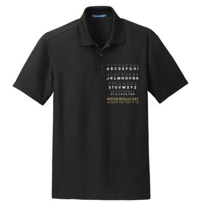 World Braille Day Blind Awareness Solidarity Dry Zone Grid Polo