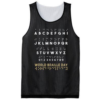 World Braille Day Blind Awareness Solidarity Mesh Reversible Basketball Jersey Tank