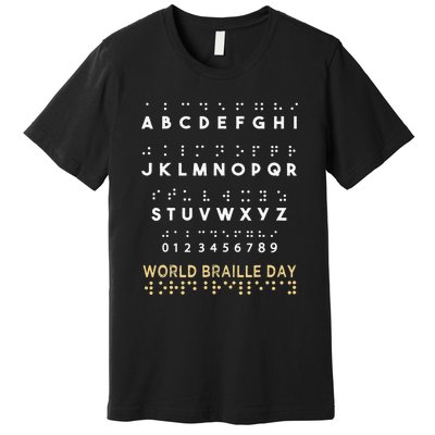 World Braille Day Blind Awareness Solidarity Premium T-Shirt