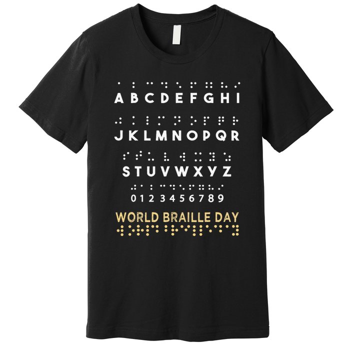 World Braille Day Blind Awareness Solidarity Premium T-Shirt