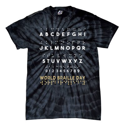 World Braille Day Blind Awareness Solidarity Tie-Dye T-Shirt