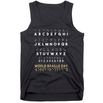 World Braille Day Blind Awareness Solidarity Tank Top