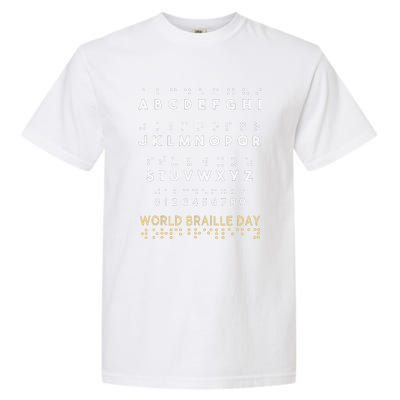 World Braille Day Blind Awareness Solidarity Garment-Dyed Heavyweight T-Shirt