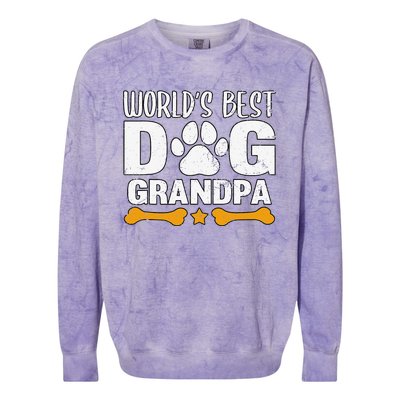 Worlds Best Dog Grandpa Puppy Grandfather Paw Fur Parent Colorblast Crewneck Sweatshirt