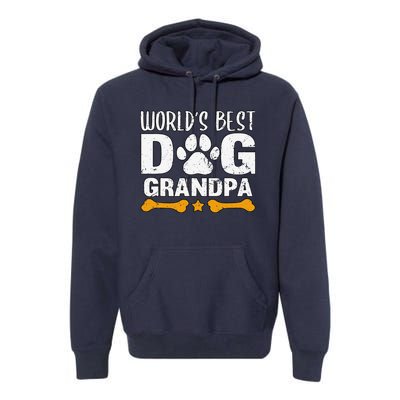 Worlds Best Dog Grandpa Puppy Grandfather Paw Fur Parent Premium Hoodie