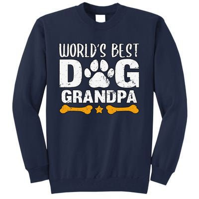 Worlds Best Dog Grandpa Puppy Grandfather Paw Fur Parent Tall Sweatshirt