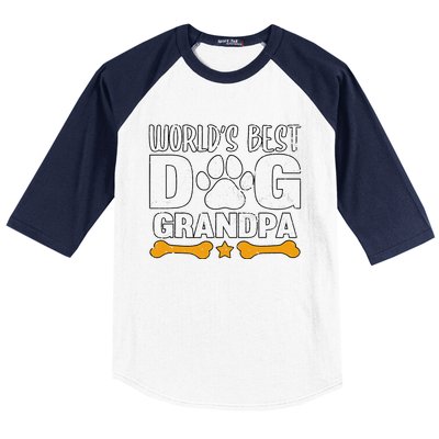 Worlds Best Dog Grandpa Puppy Grandfather Paw Fur Parent Baseball Sleeve Shirt