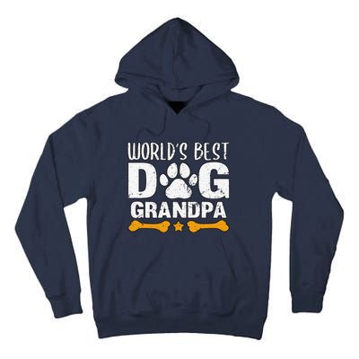 Worlds Best Dog Grandpa Puppy Grandfather Paw Fur Parent Tall Hoodie