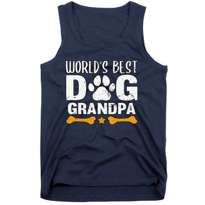 Worlds Best Dog Grandpa Puppy Grandfather Paw Fur Parent Tank Top