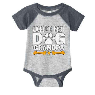 Worlds Best Dog Grandpa Puppy Grandfather Paw Fur Parent Infant Baby Jersey Bodysuit