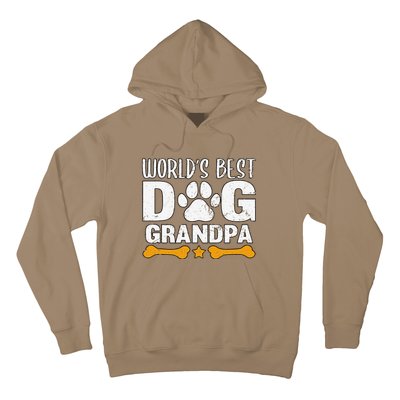 Worlds Best Dog Grandpa Puppy Grandfather Paw Fur Parent Hoodie