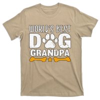 Worlds Best Dog Grandpa Puppy Grandfather Paw Fur Parent T-Shirt