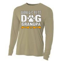 Worlds Best Dog Grandpa Puppy Grandfather Paw Fur Parent Cooling Performance Long Sleeve Crew