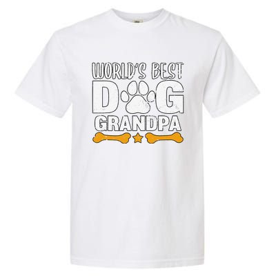 Worlds Best Dog Grandpa Puppy Grandfather Paw Fur Parent Garment-Dyed Heavyweight T-Shirt