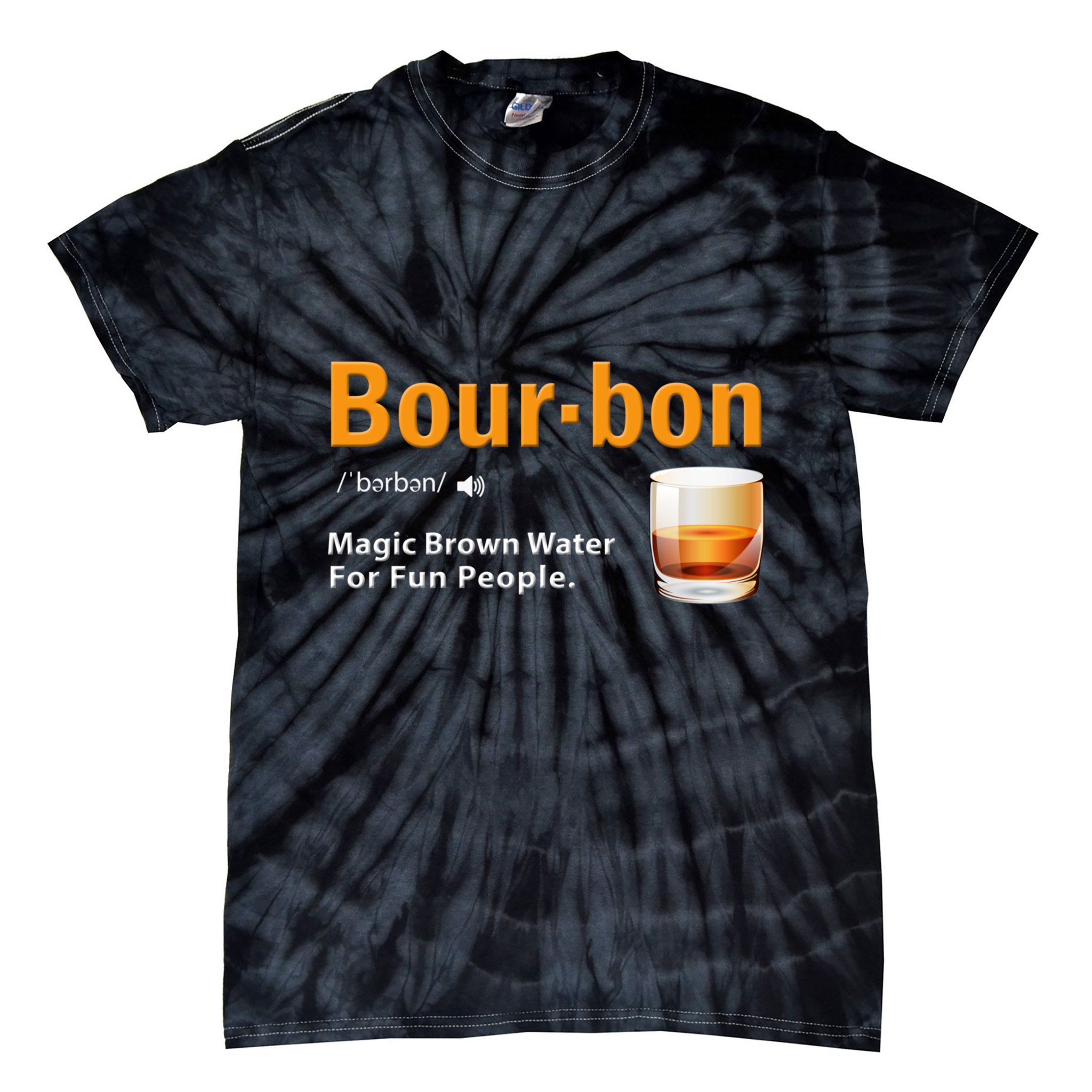 Whiskey Bourbon Definition Magic Brown Water Kentucky Tie-Dye T-Shirt