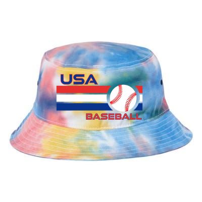 Wo Ball Dad Love USA Professional Baseball American Flag Themed V-Neck Tie Dye Newport Bucket Hat