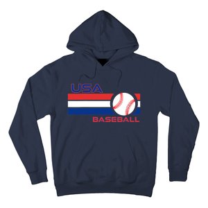 Wo Ball Dad Love USA Professional Baseball American Flag Themed V-Neck Hoodie