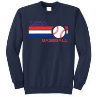 Wo Ball Dad Love USA Professional Baseball American Flag Themed V-Neck Sweatshirt