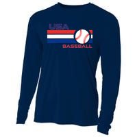 Wo Ball Dad Love USA Professional Baseball American Flag Themed V-Neck Cooling Performance Long Sleeve Crew