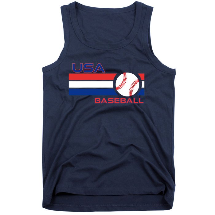 Wo Ball Dad Love USA Professional Baseball American Flag Themed V-Neck Tank Top