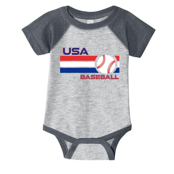 Wo Ball Dad Love USA Professional Baseball American Flag Themed V-Neck Infant Baby Jersey Bodysuit