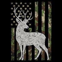 Whitetail Buck Deer Hunting American Camouflage USA Flag Button