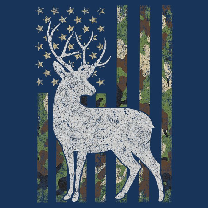 Whitetail Buck Deer Hunting American Camouflage USA Flag Infant Baby Jersey Bodysuit