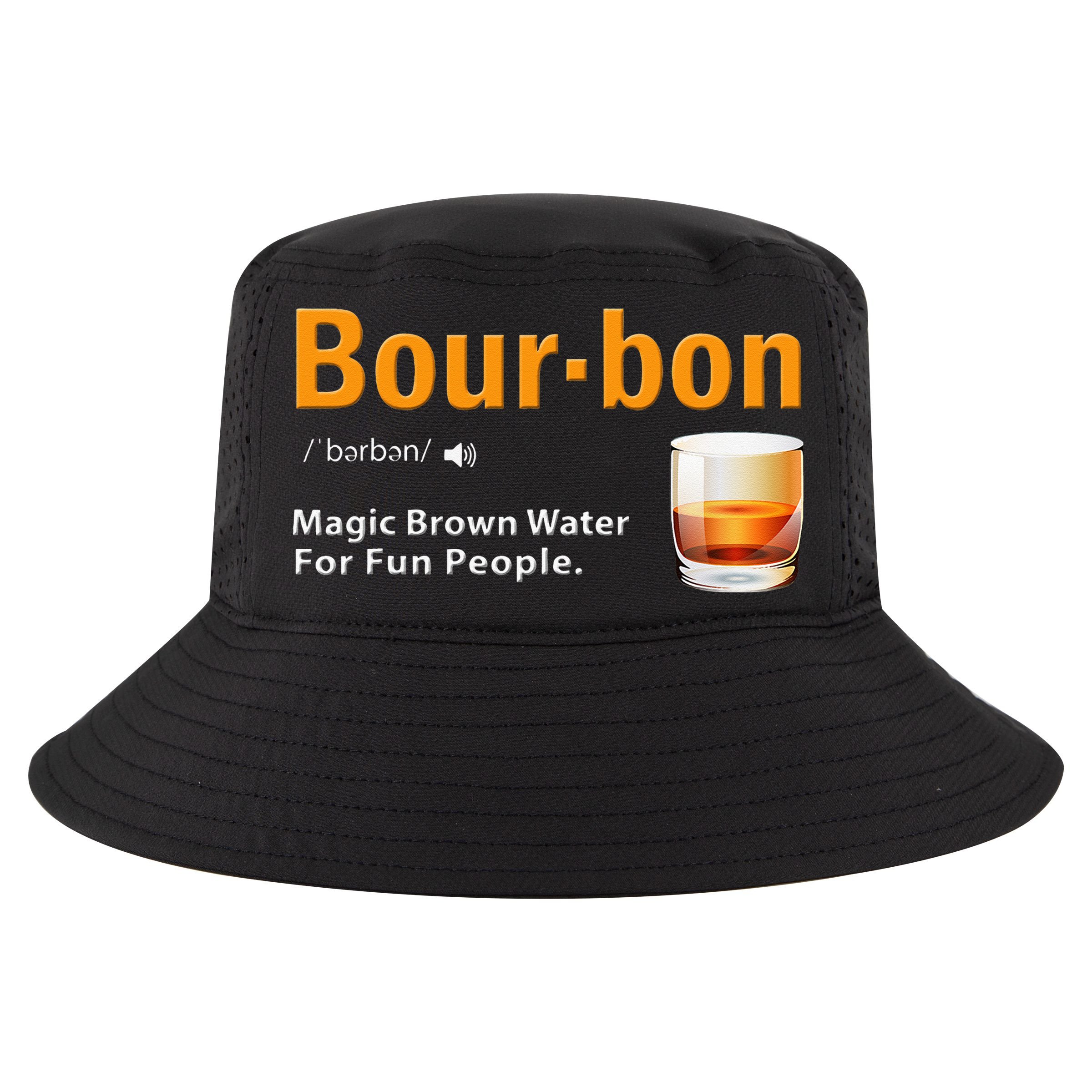Whiskey Bourbon Definition Magic Brown Water Kentucky Cool Comfort Performance Bucket Hat