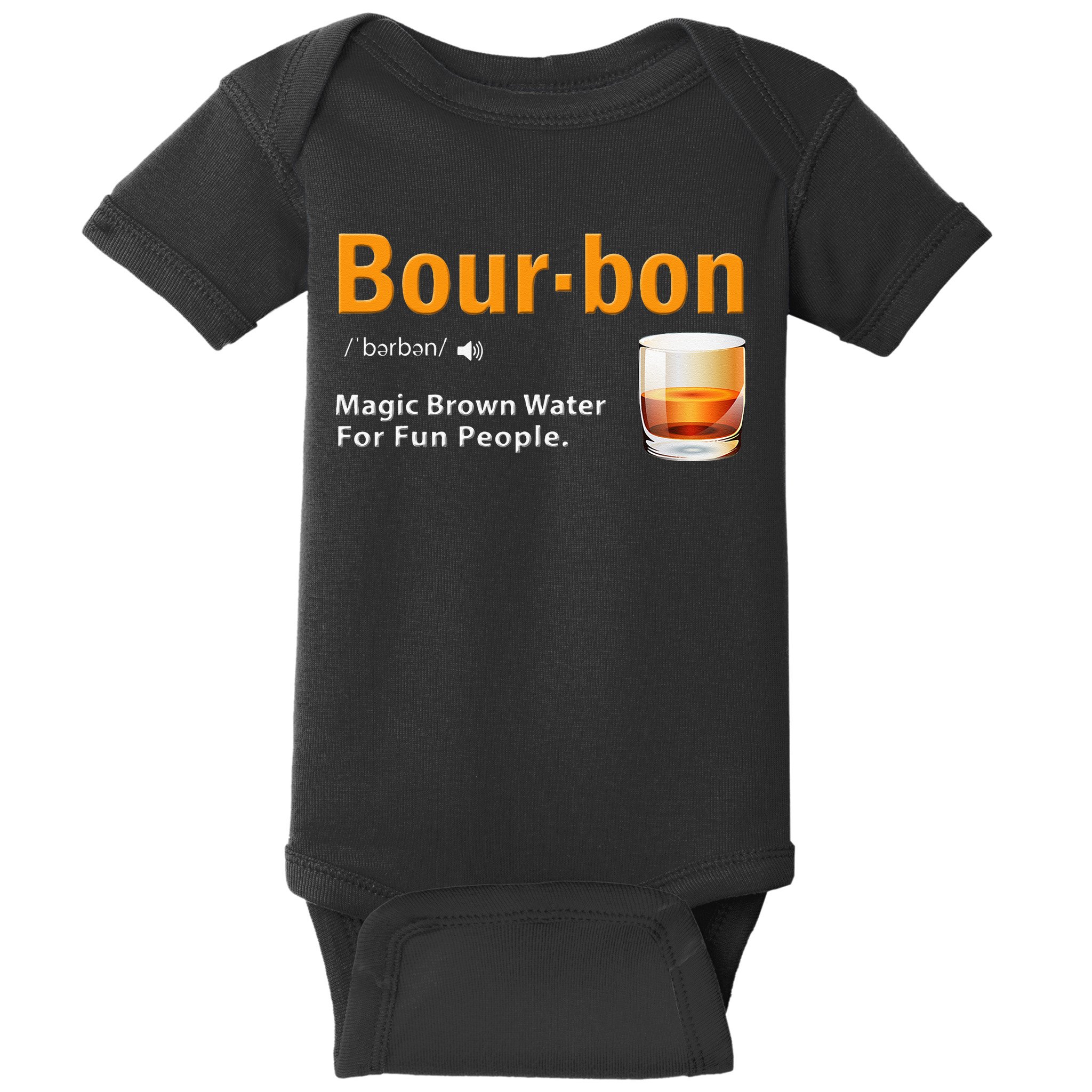 Whiskey Bourbon Definition Magic Brown Water Kentucky Baby Bodysuit