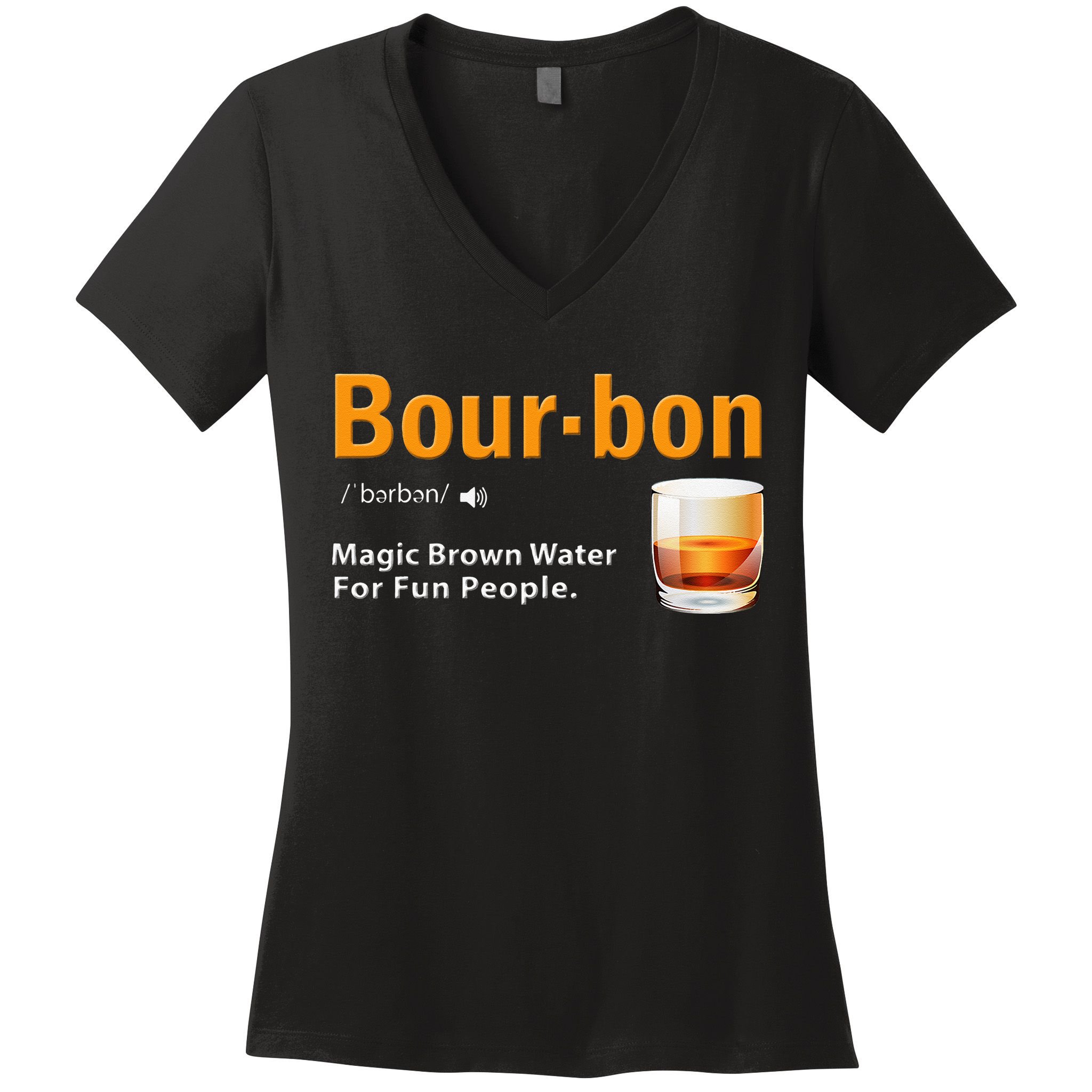 Whiskey Bourbon Definition Magic Brown Water Kentucky Women's V-Neck T-Shirt