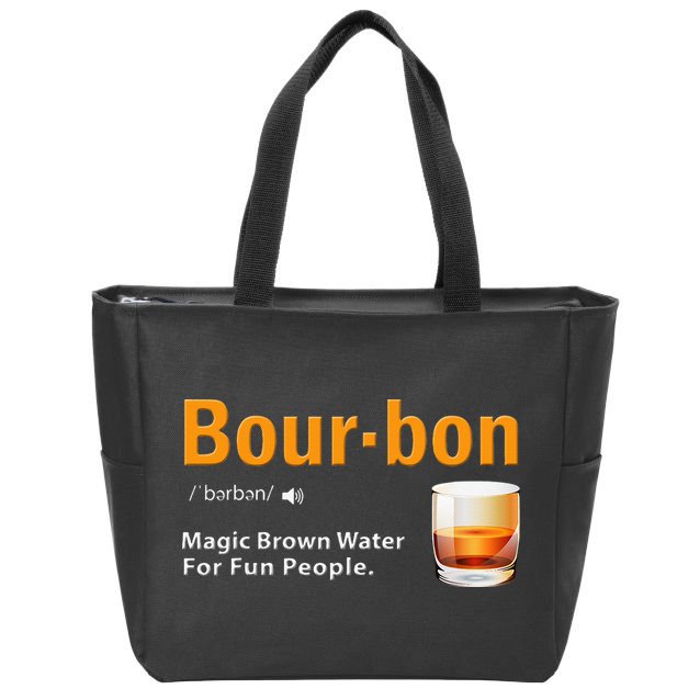 Whiskey Bourbon Definition Magic Brown Water Kentucky Zip Tote Bag