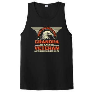 Worlds Best Dad Grandpa And Veteran Fathers Day Superhero PosiCharge Competitor Tank