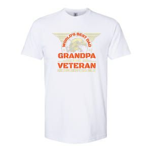 Worlds Best Dad Grandpa And Veteran Fathers Day Superhero Softstyle CVC T-Shirt