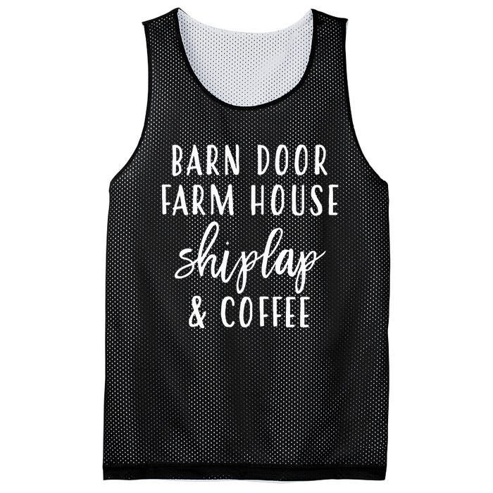 Womens Barn Door Farmhouse Shiplap & Coffee Mesh Reversible Basketball Jersey Tank