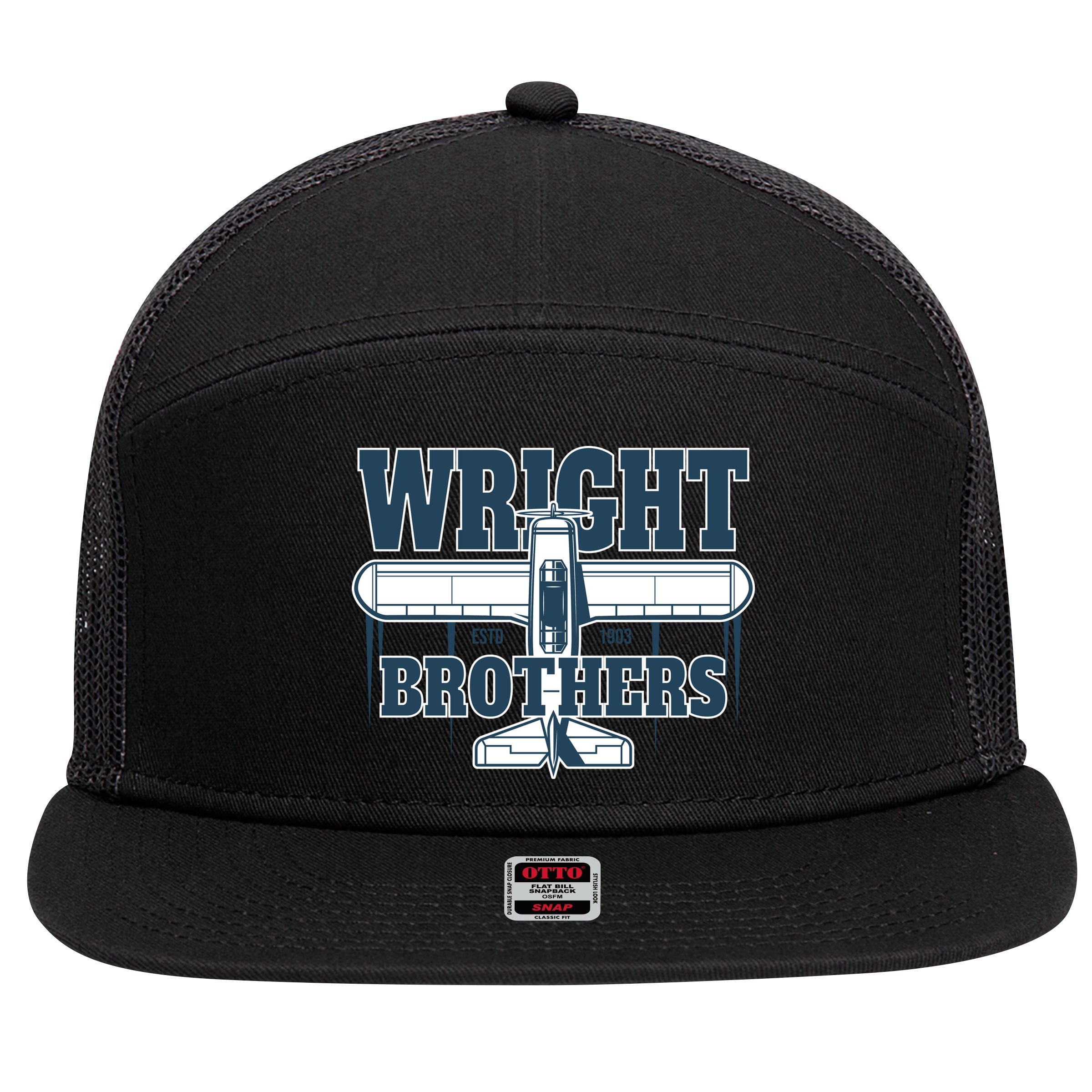 Wright Brothers Day Estd 1903 7 Panel Mesh Trucker Snapback Hat