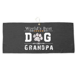 WorldS Best Dog Grandpa Large Microfiber Waffle Golf Towel