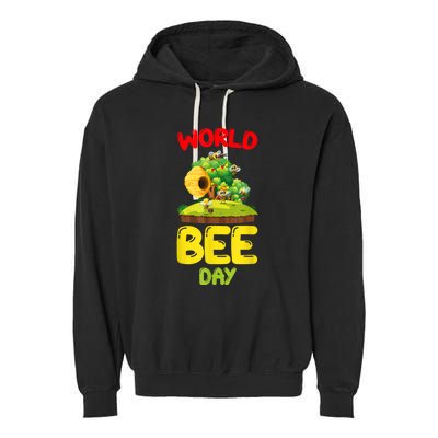 World Bee Day Bee Lover Beekeeper Garment-Dyed Fleece Hoodie