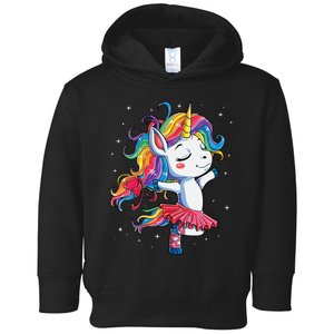 Womens Ballet Dancer Unicorn Ballerina Funny Women Rainbow Unicorns Toddler Hoodie