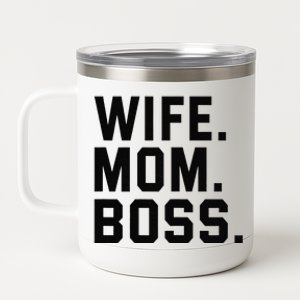 Womens Boss Day Wife Mom Boss Mama Mother's Day Birthday 12 oz Stainless Steel Tumbler Cup