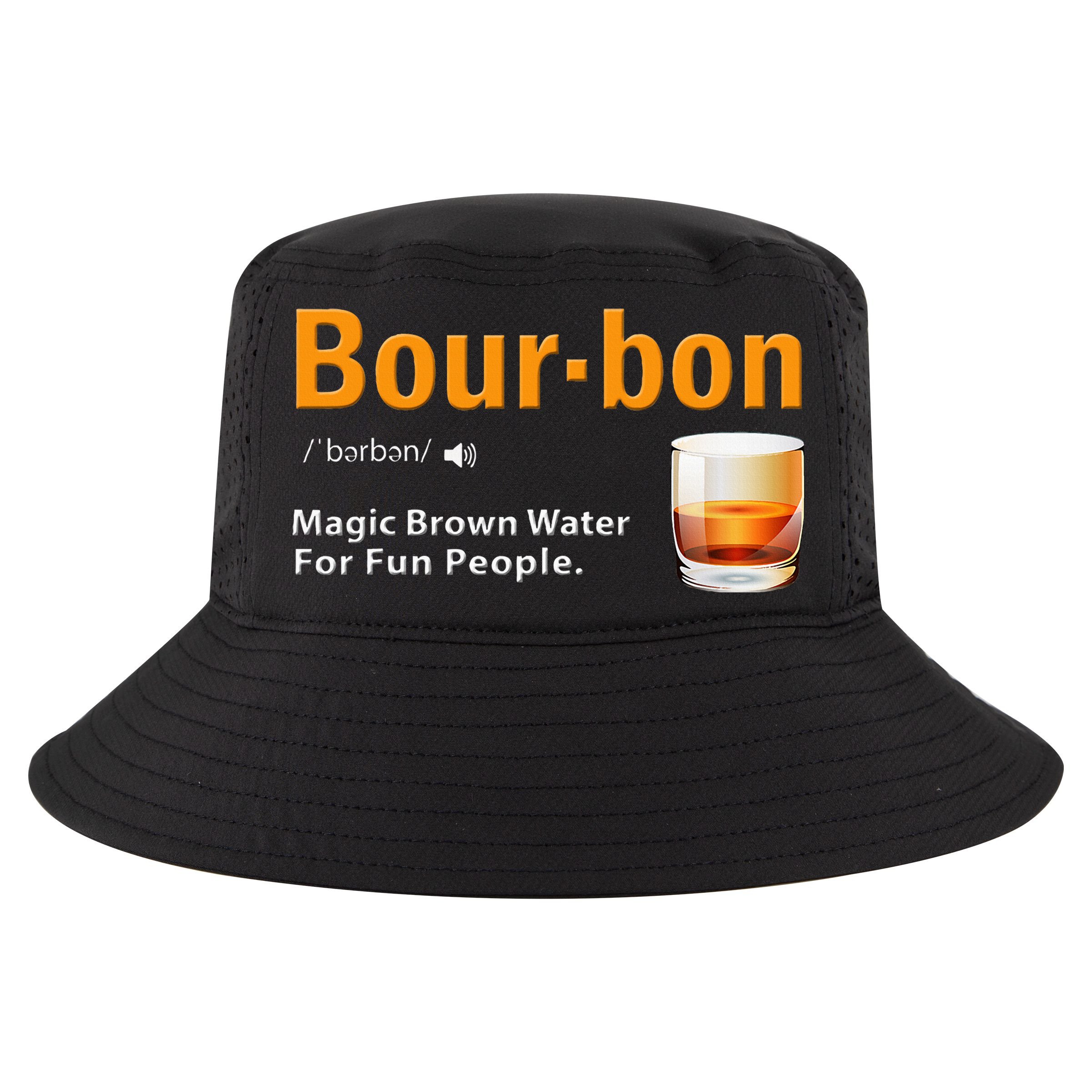 Whiskey Bourbon Definition Magic Brown Water Kentucky Cool Comfort Performance Bucket Hat