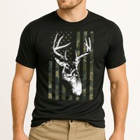 Whitetail Buck Deer Hunting USA Camouflage American Flag Cooling Performance Crew T-Shirt