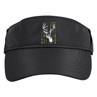 Whitetail Buck Deer Hunting USA Camouflage American Flag Adult Drive Performance Visor