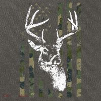 Whitetail Buck Deer Hunting USA Camouflage American Flag Cotton Canvas Backpack
