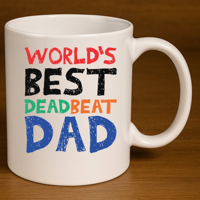 World’s Best Dead Beat Dad 11oz C Handle Ceramic Mug